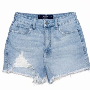 Hollister Light Blue Distressed Jean Shorts